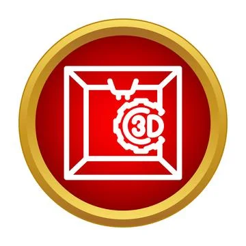 3d printer icon concept for additive manufacturing technology Stock Illustration