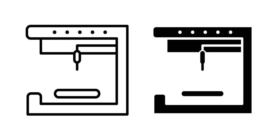 3D printer icon design. Simple Vector illustrations.. Stock Illustration