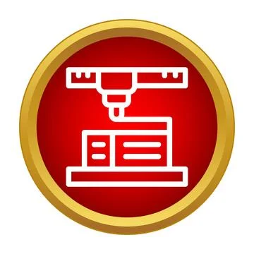 3d printer icon developing product using additive manufacturing Stock Illustration