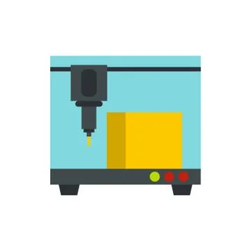 3D printer icon, flat style 스톡 일러스트