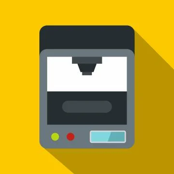 3d printer icon, flat style Stock Illustration