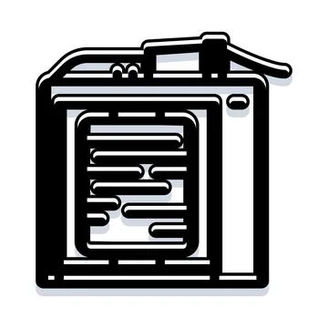 3d printer icon generating object with layers Stock Illustration