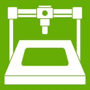 3D printer icon green イラスト素材