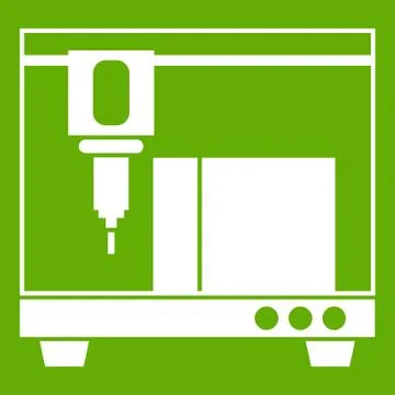 3D printer icon green 스톡 일러스트