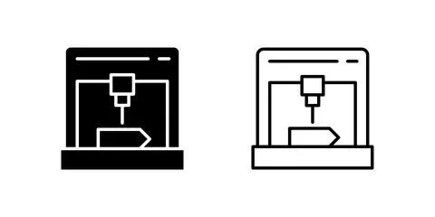 3D printer icon. Ideal for technology or innovation designs. Illustrazione stock