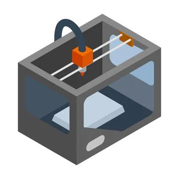 3d printer icon, isometric 3d style Illustrazione stock
