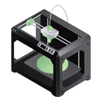 3d printer icon, isometric style Stock Illustration