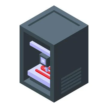 3d printer icon isometric vector. Machine product Illustrazione stock