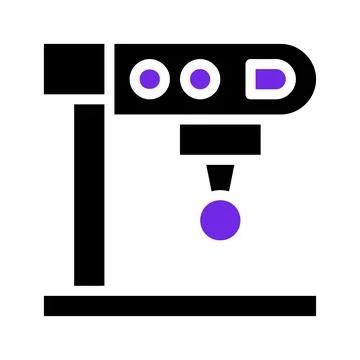 3D Printer Icon.  Modern 3D Printing Technology. Stock Illustration