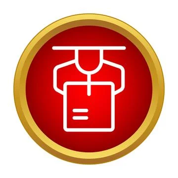 3d printer icon with outline in red circle Stock Illustration