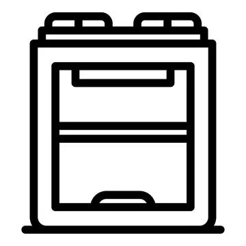 3d printer icon outline vector. Print machine Stock Illustration