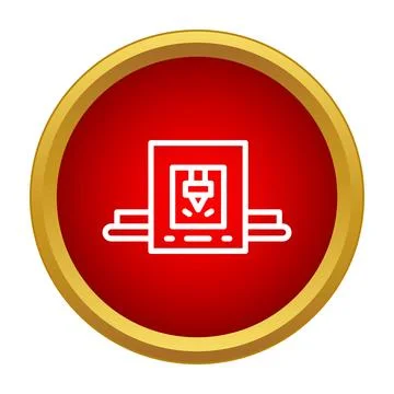 3d printer icon representing additive manufacturing technology Stock Illustration