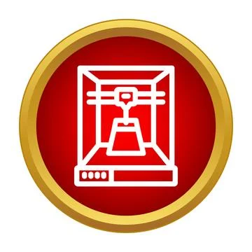 3d printer icon representing additive manufacturing technology Stock Illustration