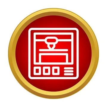 3d printer icon representing additive manufacturing technology Illustrazione stock