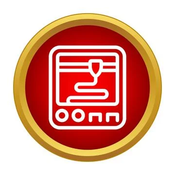 3d printer icon representing additive manufacturing technology Stock Illustration