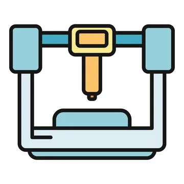 3d printer icon representing additive manufacturing technology Ilustração Stock