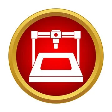 3d printer icon representing rapid prototyping technology Stock Illustration
