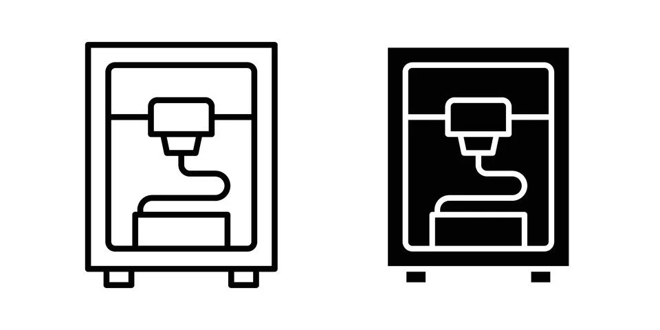 3D printer icon set, collection of vector icons Stock Illustration