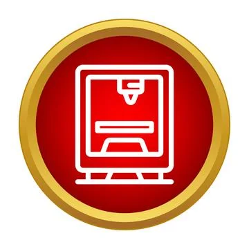 3d printer icon shaping future manufacturing technology 库存插图