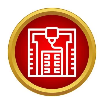 3d printer icon showing additive manufacturing technology Stock Illustration
