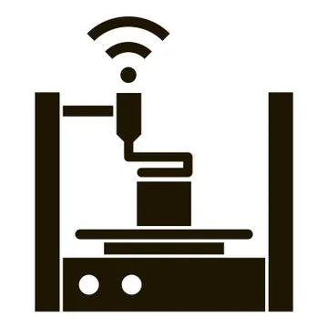 3d printer icon, simple style Illustrazione stock