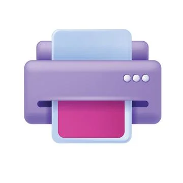 3D printer icon, vector office cartridge paper print, copier scanner machine Stock Illustration