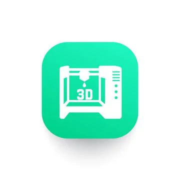 3d printer icon, vector symbol Stock Illustration