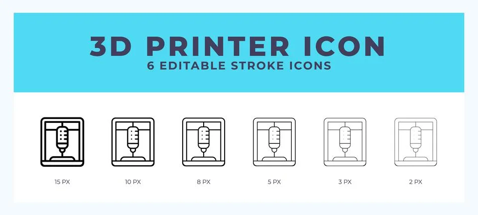 3d printer icon vector for web. And mobile app. Editable stroke outline icon. 스톡 일러스트