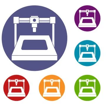3D printer icons set イラスト素材