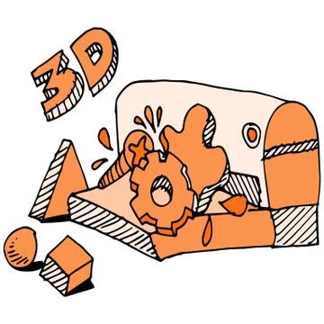 3d printer Stock Illustration