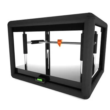 3d printer isolated over white Illustrazione stock