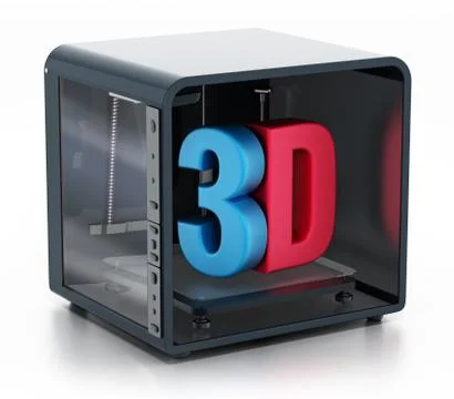 3D printer isolated on white background. 3D illustration Stock Illustration