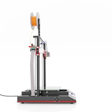 3d printer isolated on white 库存插图