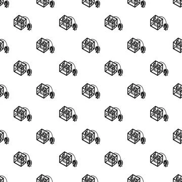 3d printer isometric icon seamless pattern background イラスト素材
