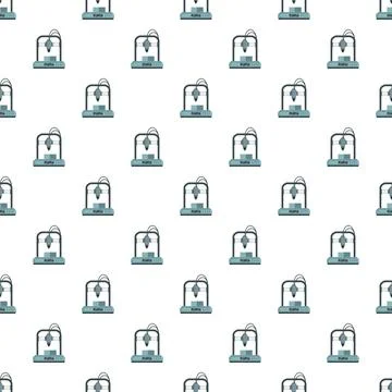 3d printer isometric icon seamless repeating pattern イラスト素材