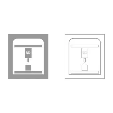 3d printer it is black icon . 스톡 일러스트