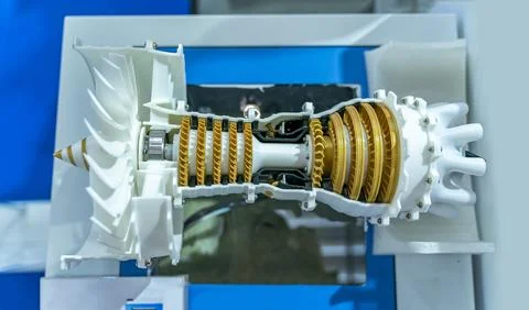 3D printer jet engine printed model plastic 스톡 사진
