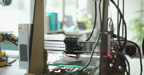 3D printer in the lab Stock Footage 168339044