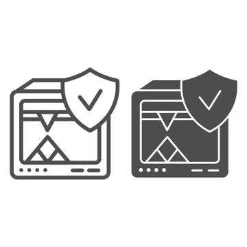 3D printer line and glyph icon. 3D printer verified vector illustration isolated Illustrazione stock