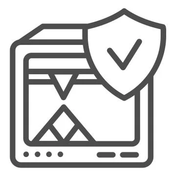 3D printer line icon. 3D printer verified vector illustration isolated on white Stock Illustration