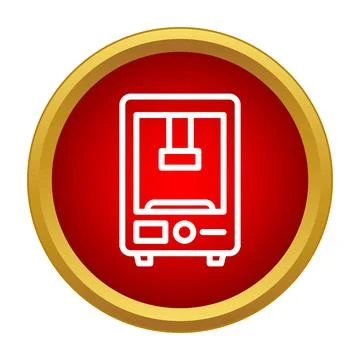 3d printer line icon symbolizing modern technology 스톡 일러스트