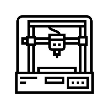 3d printer line icon vector illustration 스톡 일러스트