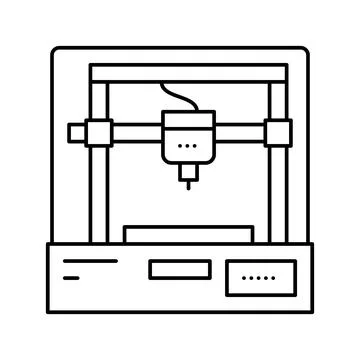 3d printer line icon vector illustration Stock Illustration