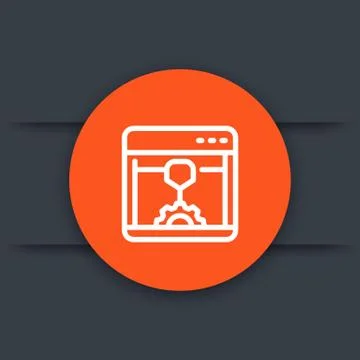 3d printer linear icon, vector illustration Stockillustratie