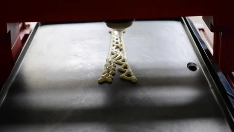 3d printer for liquid dough Stock Footage