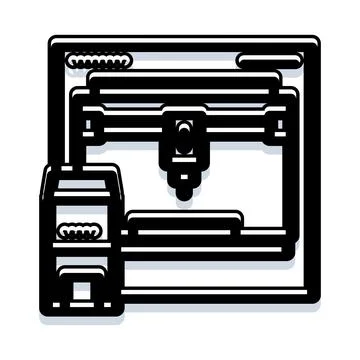 3d printer machine creating new generation prototyping technology Stock Illustration