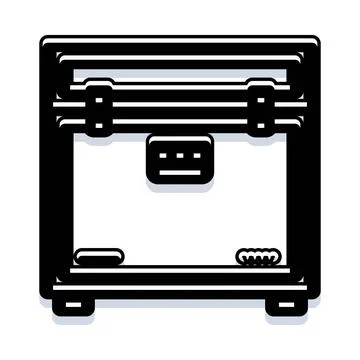 3d printer machine creating new prototypes and designs Stock Illustration
