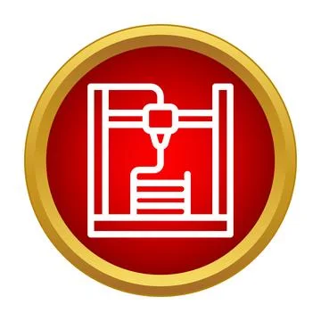 3d printer machine creating object icon Stock Illustration