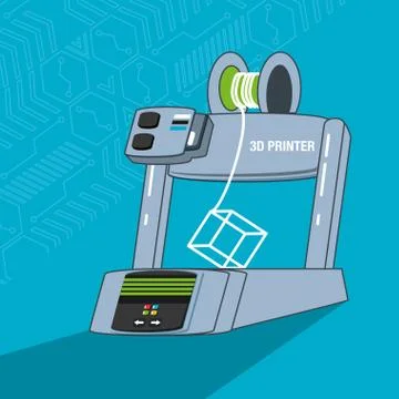 3d printer machine icon Stock Illustration