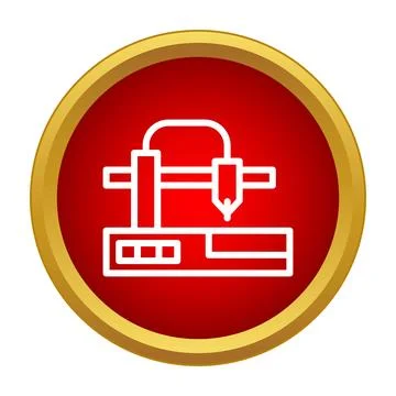 3d printer machine line art icon creating prototypes Stock Illustration